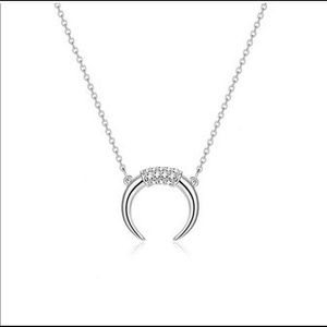 Crescent Moon Necklace- Sterling Silver